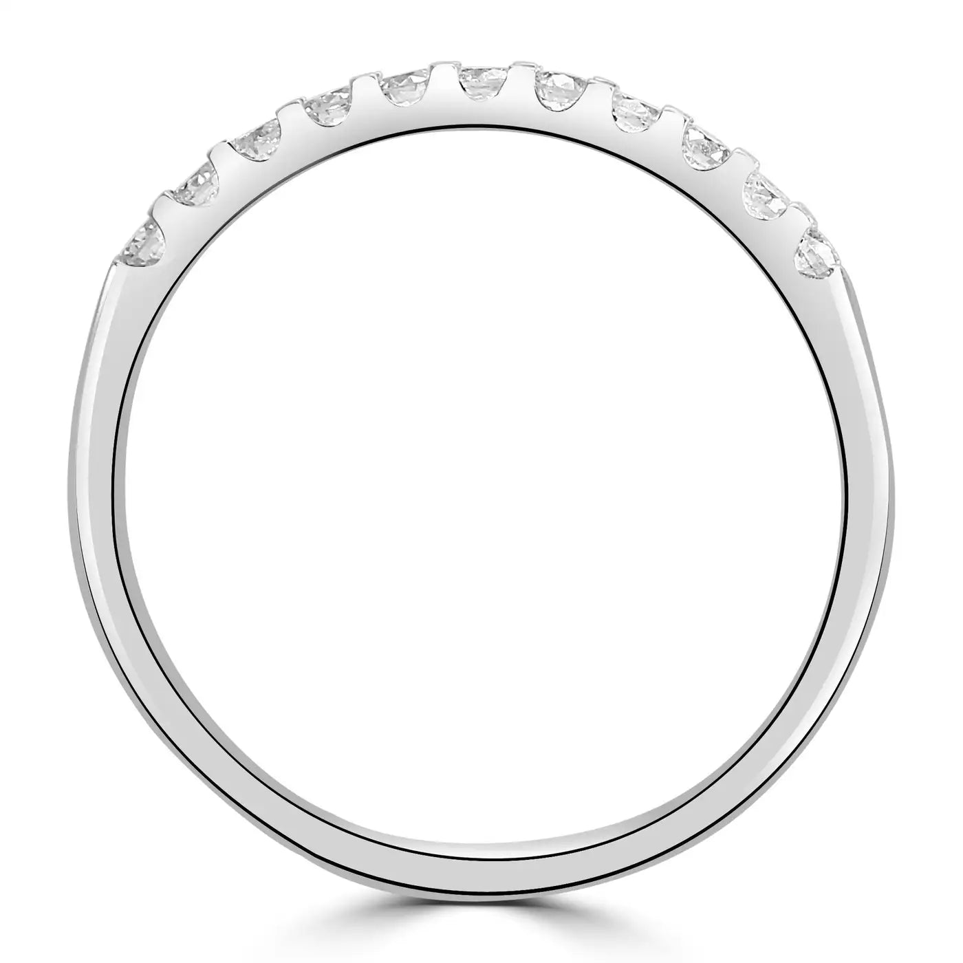 Anillo de compromiso apilable de oro de 18 quilates con 11 diamantes