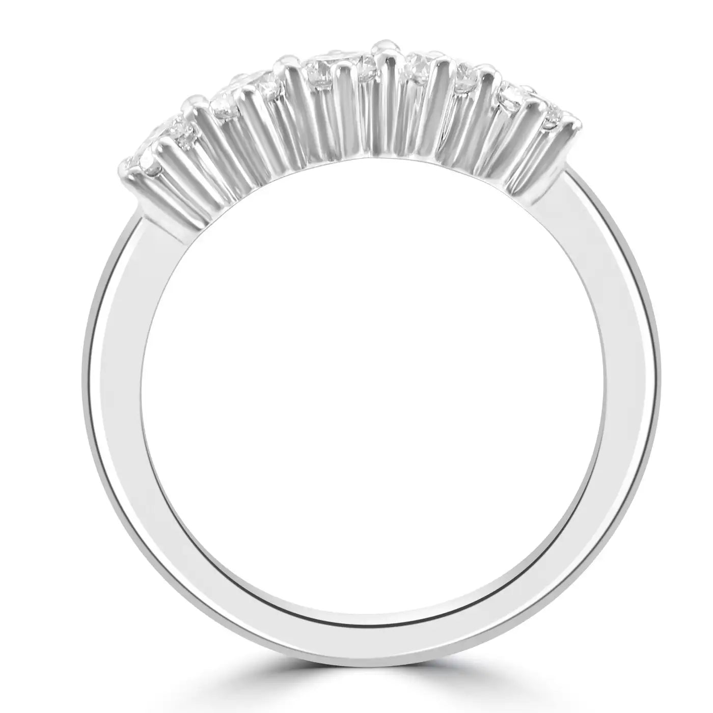 White Diamond Round 18K Gold 5 Stone Engagement Cocktail Band Ring