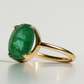Colombian Emerald Solitaire Ring – 14kt Solid Yellow Gold