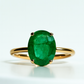 Colombian Emerald Solitaire Ring – 14kt Solid Yellow Gold