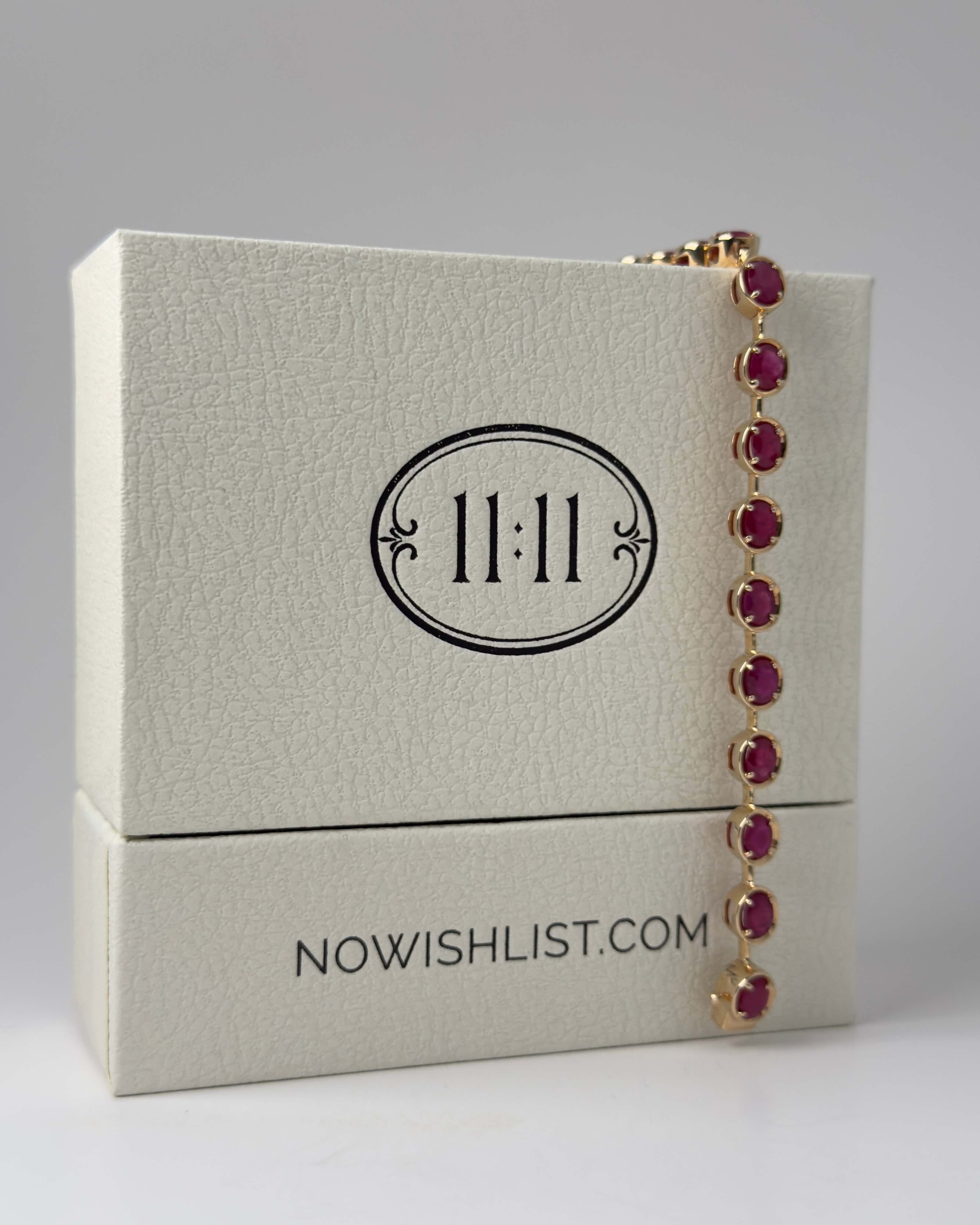 Ruby Oval Tennis Bracelet in 14KT Yellow Gold