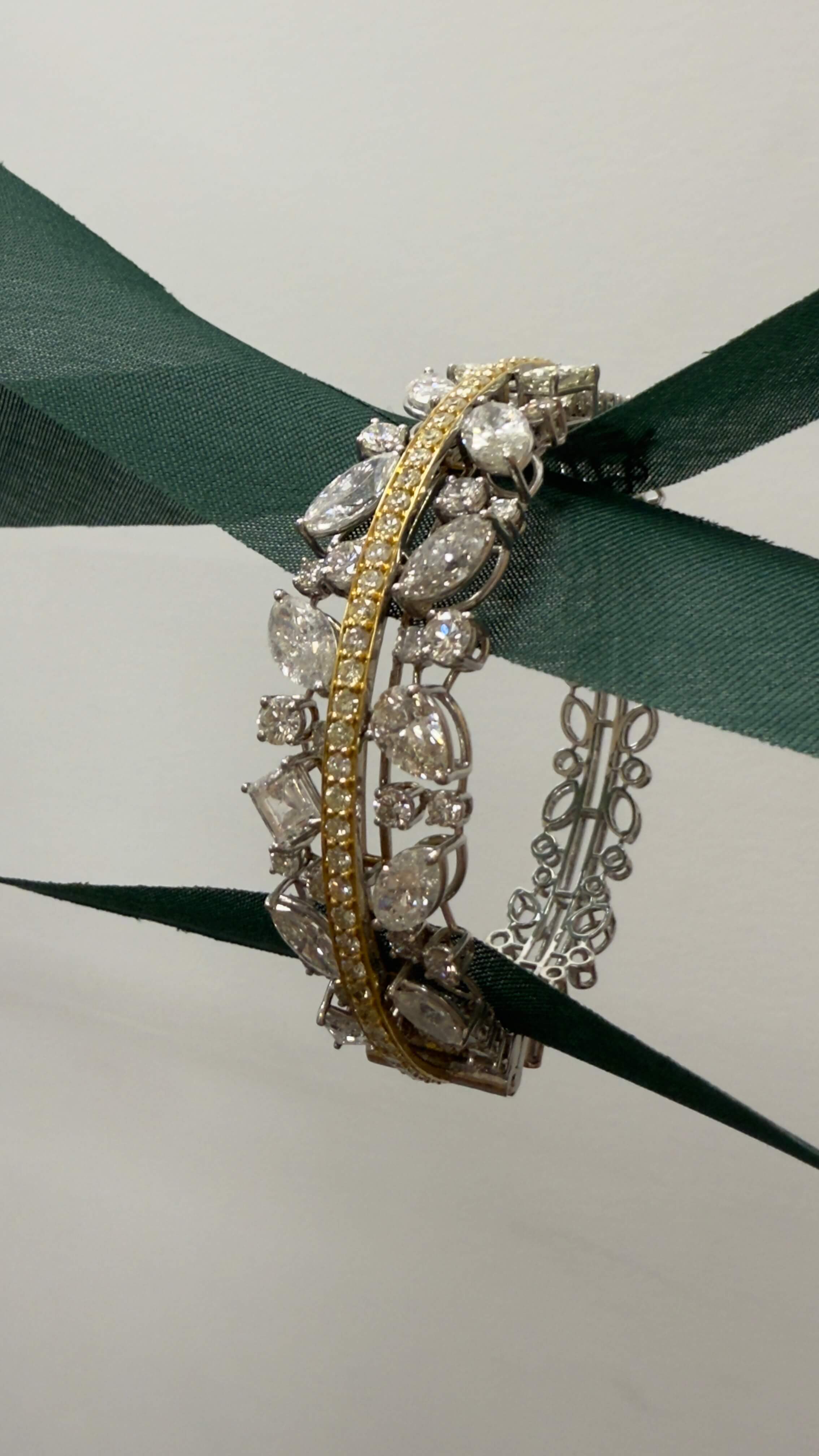 High Jewelry Diamond Cuff Bracelet – 14KT Gold | 10.69 CT Mixed-Cut Diamonds