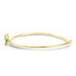 Emerald Pear & Marquise White Diamond Round 14K Gold Flexi Bangle