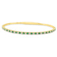 Emerald & Diamond Round 0.93 Carat 14K Yellow Gold Flexible Bangle