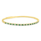 Emerald & Diamond Round 0.93 Carat 14K Yellow Gold Flexible Bangle