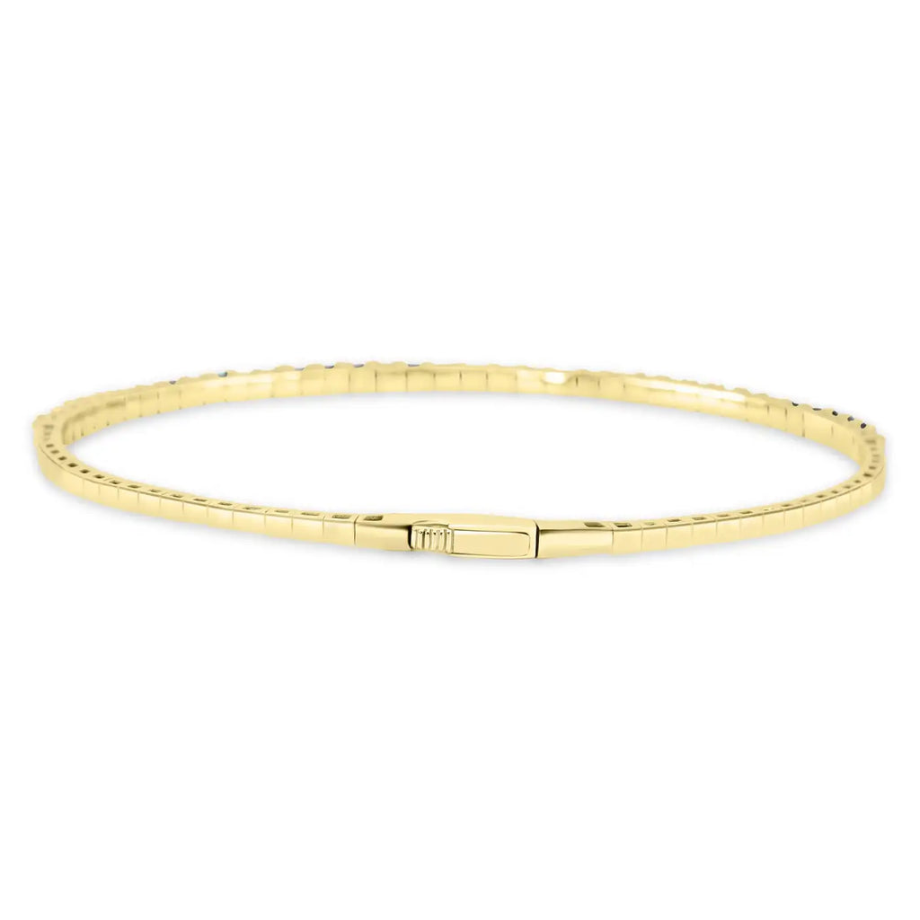 Turquoise & Diamond 1.5 Carat 14K Gold Tennis Bangle Bracelet