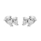 White Diamond Pear 14K White Gold Fancy Toi Et Moi Stud Earring