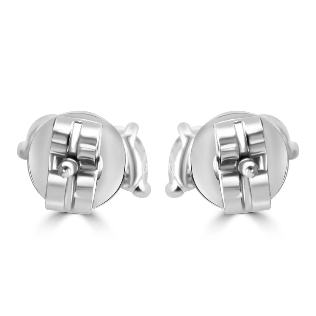 White Diamond Pear 14K White Gold Fancy Toi Et Moi Stud Earring