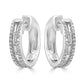 White Diamond Baguette & Round 14 Karat White Gold Fashion Huggie Hoop Earrings