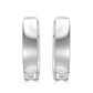 White Diamond Baguette & Round 14 Karat White Gold Fashion Huggie Hoop Earrings