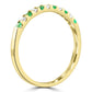 11 Stone Emerald And White Diamond Round In 18K Yellow Gold Engagement Band Ring