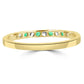 11 Stone Emerald And White Diamond Round In 18K Yellow Gold Engagement Band Ring