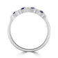 Blue Sapphire White Diamond Round 18K Gold Fashion Engagement Band Ring