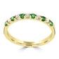 Emerald And White Diamond 18K Gold Engagement Wedding Band Ring