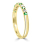 Emerald And White Diamond 18K Gold Engagement Wedding Band Ring