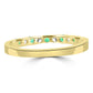 Emerald And White Diamond 18K Gold Engagement Wedding Band Ring