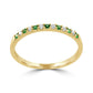 Emerald And White Diamond Round In 18K Yellow Gold 13 Stone Engagement Band Ring