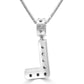 14K White Gold Letter "L"PendantWhite Diamond Baguette & Round