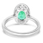 Emerald Oval White Diamond Round 18K Gold Engagement Classic Halo Ring