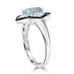 Aquamarine Oval Diamond Round 14K Gold Art Deco Enamel Engagement Ring