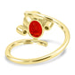 Fire Opal Oval With TwoRound  White Diamond 14K Yellow Gold Engagement Swirl Bezel Ring