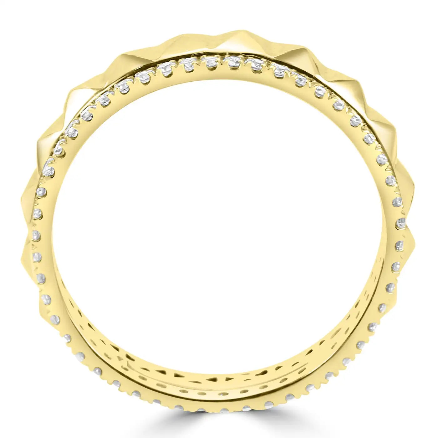 White Diamond Round 14K Gold Engagement Stackable Eternity Ring