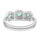 Emerald Round White Diamond Round 18K Gold 3-Stone Engagement Ring