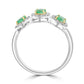 Emerald Round White Diamond Round 18K Gold 3-Stone Engagement Ring