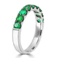 Emerald Round 18 Karat White Gold & Black Rhodium Fashion Engagement Band Ring