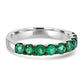 Emerald Round 18 Karat White Gold & Black Rhodium Fashion Engagement Band Ring