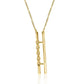 14K Gold Drop Chain Pendent Necklace With White Rounds Diamonds