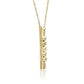 14K Gold Drop Chain Pendent Necklace With White Rounds Diamonds