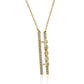 14K Gold Drop Chain Pendent Necklace With White Rounds Diamonds