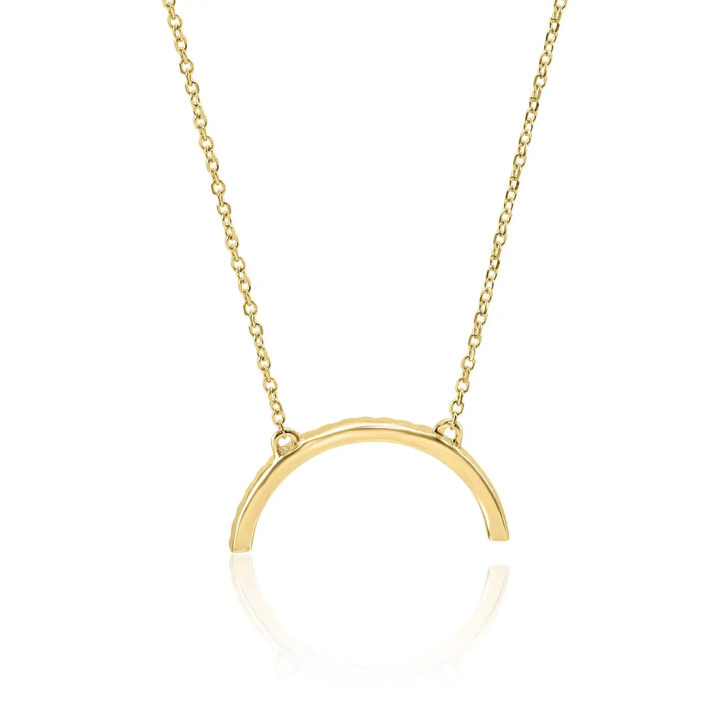 White Diamond Round 14K Gold Fancy Pendent Chain Drop Necklace