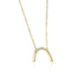 White Diamond Round 14K Gold Fancy Pendent Chain Drop Necklace