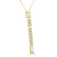 White Diamond Round 14K Gold Drop Chain Pendent Necklace