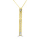 White Diamond Round 14K Gold Drop Chain Pendent Necklace