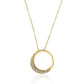 14K Yellow Gold Pendant Necklace With White Round Diamonds "Circle Of Life"