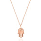 14K Gold "Hamsa" Drop Pendent Chain Necklace With White Round Diamonds