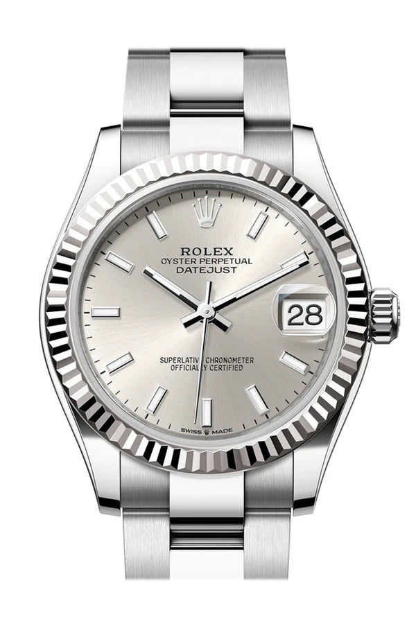 Rolex Datejust 31 Silver Dial Fluted Bezel Jubilee Ladies Watch 278274 278274-0012