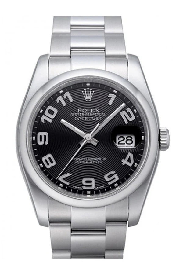 Datejust 36mm black Concentric Dial Stainless Steel Rolex Oyster Automatic Mens Watch 116200 (Copy)