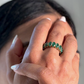 14kt Solid Yellow Gold Colombian Emerald Eternity Band