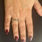 11 Stones Emerald And White Round Diamonds In 18K Gold Engagement Band Ring