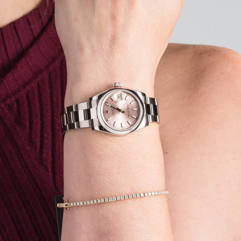 Rolex Datejust 31 Pink Dial Steel Ladies Watch 178240 Pre-owned