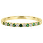 Anillo de compromiso de oro amarillo de 18 quilates con 13 piedras y diamantes blancos y esmeraldas