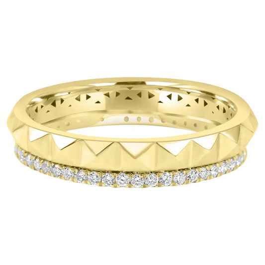 White Diamond Round 14K Gold Engagement Stackable Eternity Ring