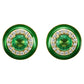 Pendiente de oro de 18 quilates con halo de esmalte verde y diamantes blancos redondos de esmeralda