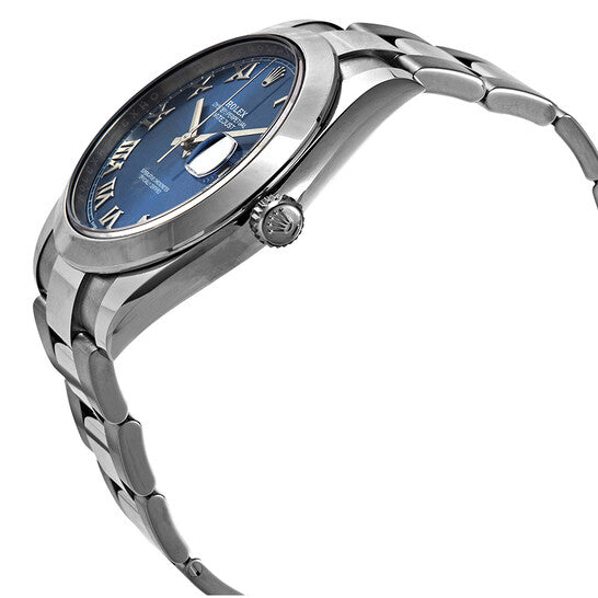 Rolex Datejust II 41 Blue Azzurro Roman Dial Steel Men's Watch 116300